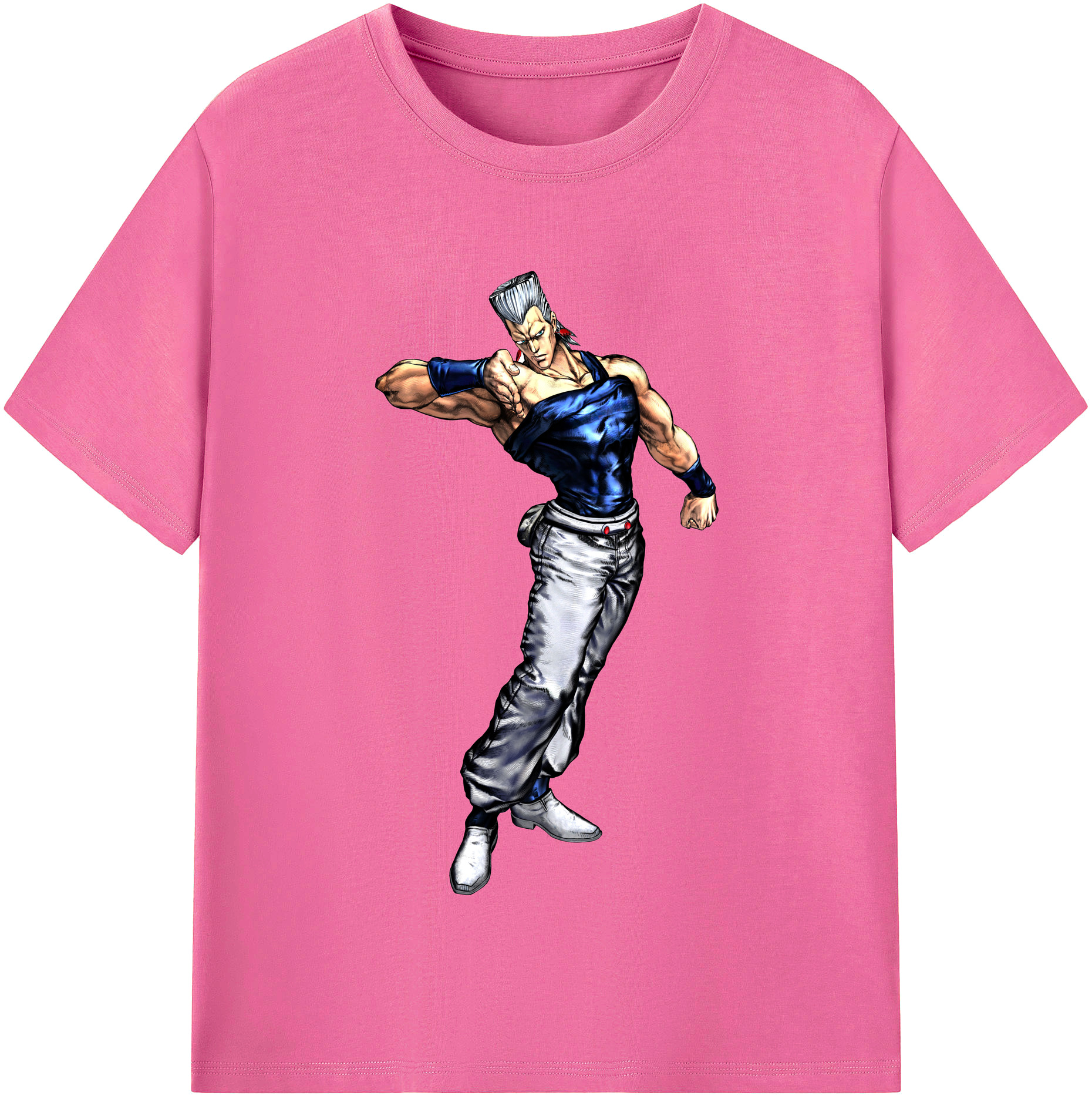 （画像用） ジョジョの奇妙な冒険 ジャン＝ピエール?ポルナレフ JoJo's Bizarre Adventure Jan Pierre Polnareff レディースカジュアルプリントTシャツ（綿100％）